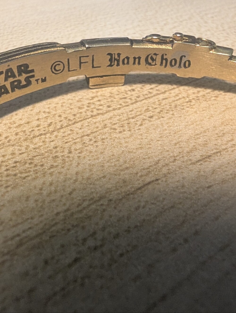 Star Wars X Han Cholo Dark Side Gold Tone Bangle and Matching Ring Set - Picture 6 of 9